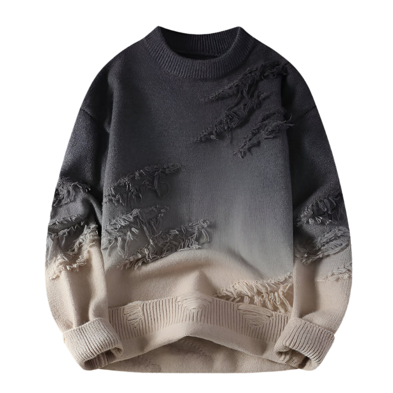 Round Neck Pullover Personalized Gradient Sweater