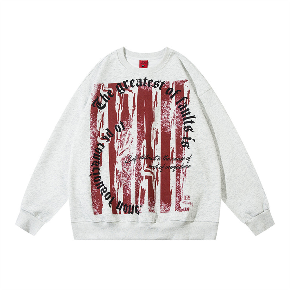 Pattern Printed Loose Sweatshirt
