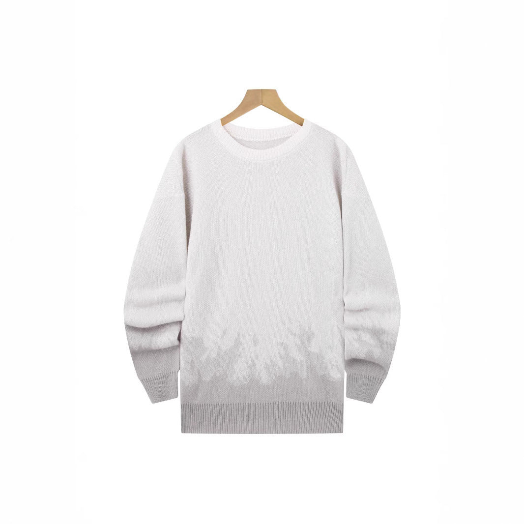 Flame Knitted Sweater Men's Leisure Warm
