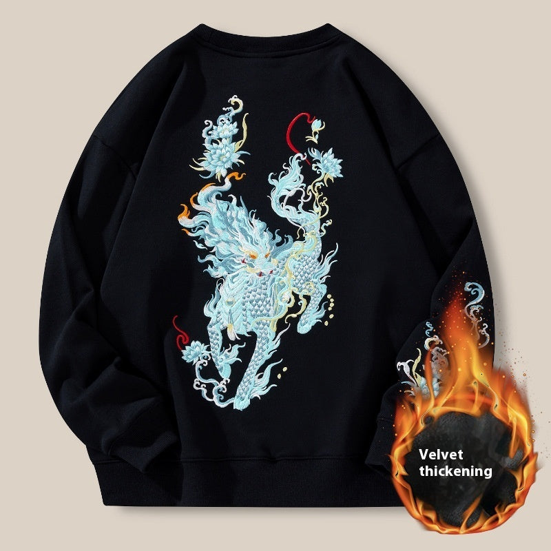 Cotton Loose Embroidery Men's New Hoodie