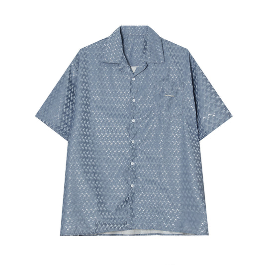 Solid Color Loose Short-Sleeved Shirt For Men's