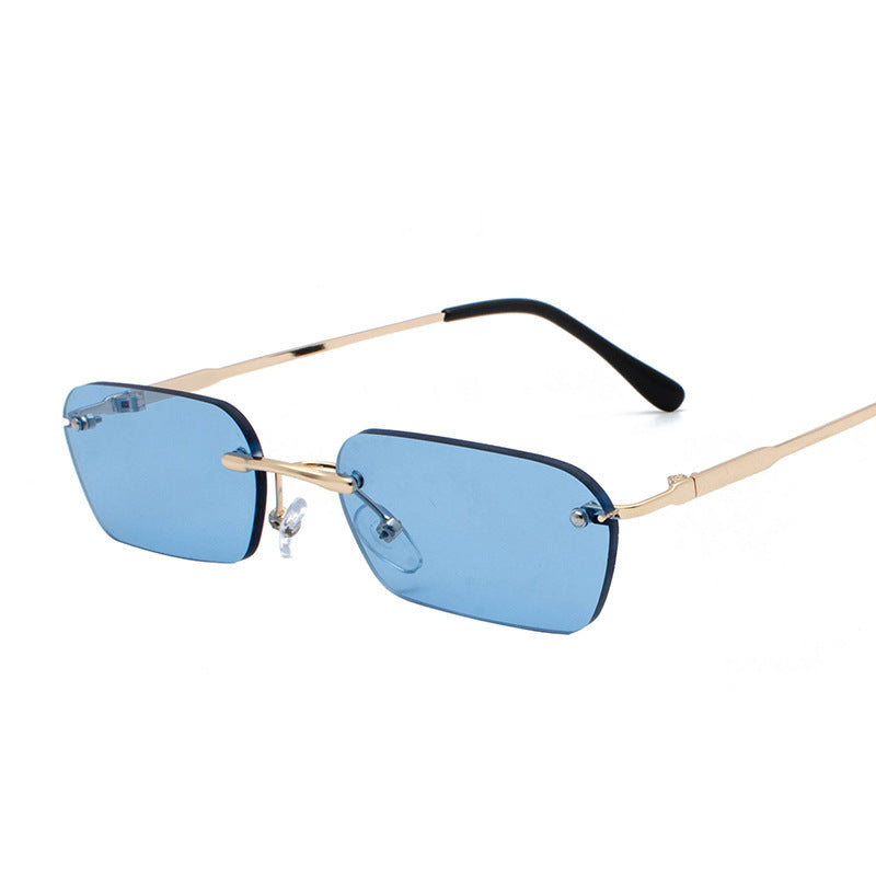 Metal Small Frame Men's Personalized Square Rimless Glasses