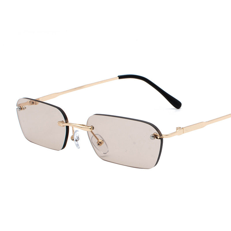 Metal Small Frame Men's Personalized Square Rimless Glasses