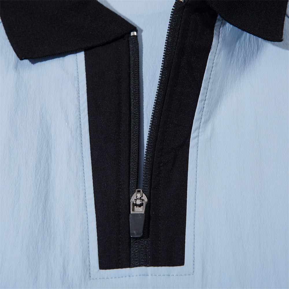 Stitching Thin Lapel Sweater Male
