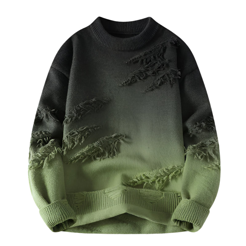 Round Neck Pullover Personalized Gradient Sweater