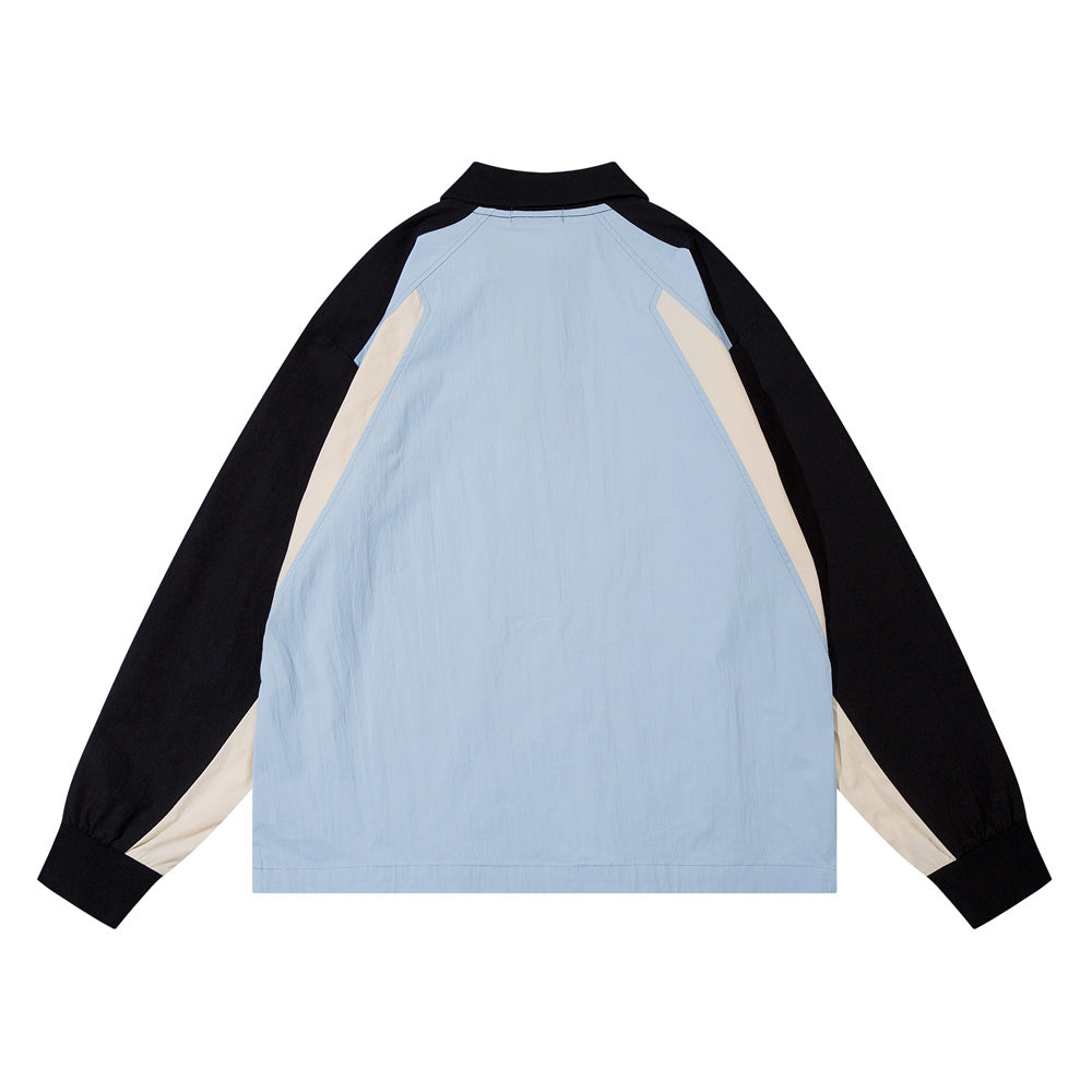 Stitching Thin Lapel Sweater Male