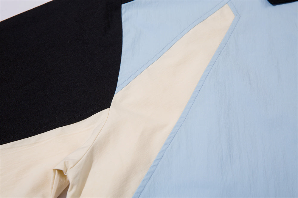 Stitching Thin Lapel Sweater Male