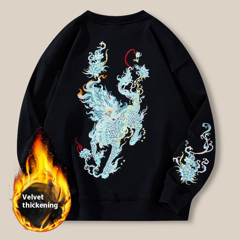 Cotton Loose Embroidery Men's New Hoodie