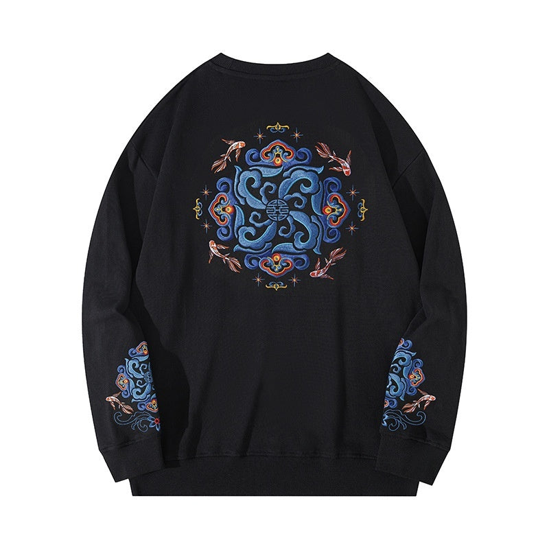 Men's  Printed Simple Round Neck Sweater