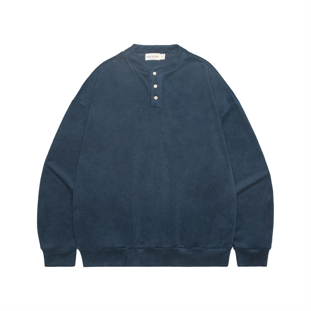 Men's Loose Versatile Buttons Half-open Collar Sweater