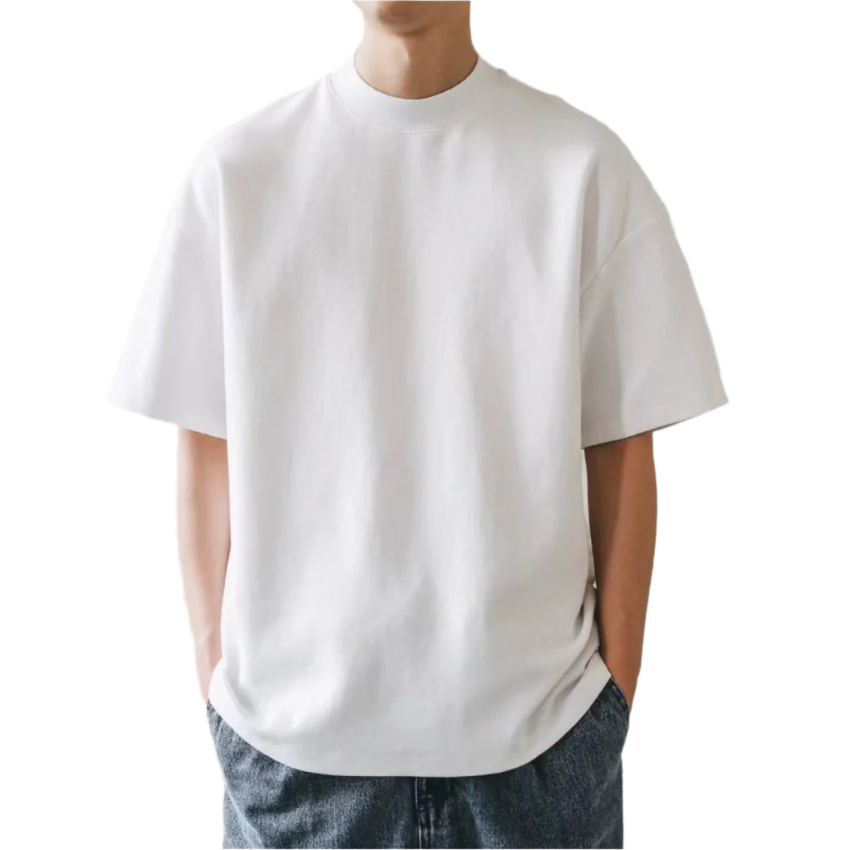 Plus Size Cotton Men's Blank T-Shirt White Oversized Retro Solid Color T-Shirt Large Size Men's Women's Fashion Short Sleeve Men's T-Shirt