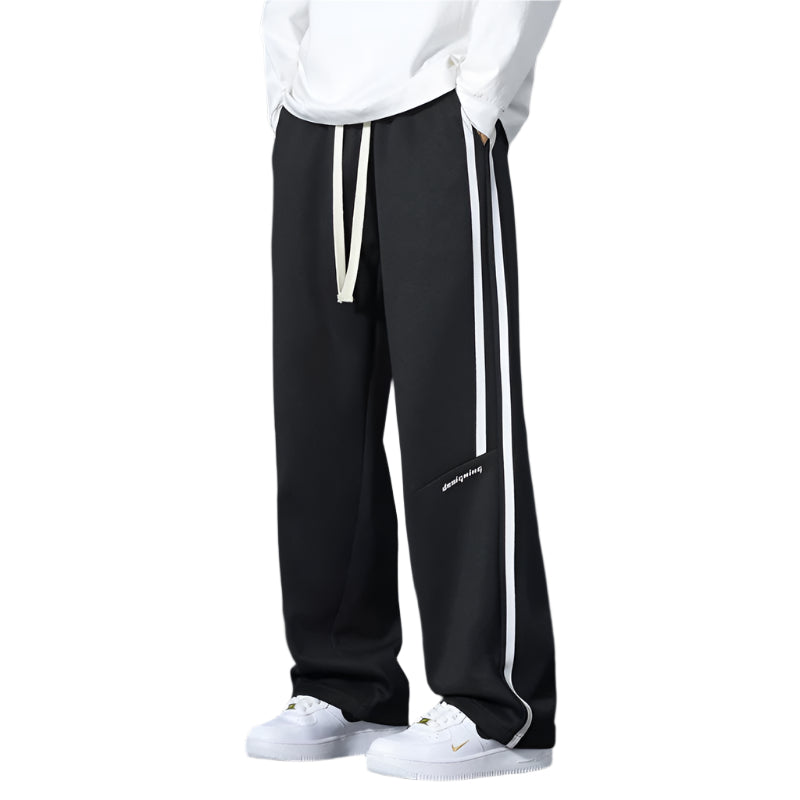 Winter Fleece-lined Loose Straight Trousers Youth Sports Pants