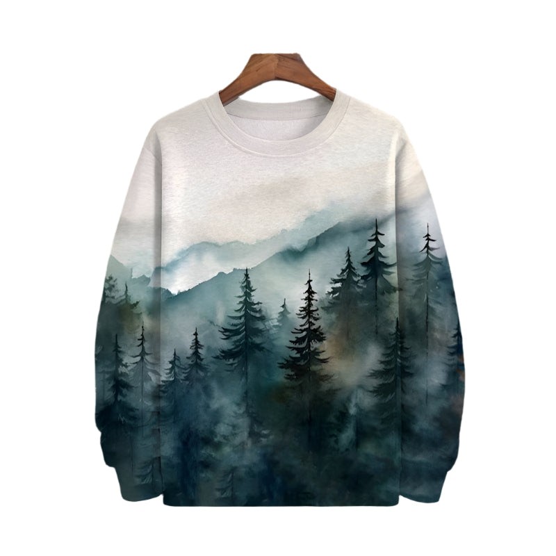 Round Neck Long-sleeved Sweater 3D Printed