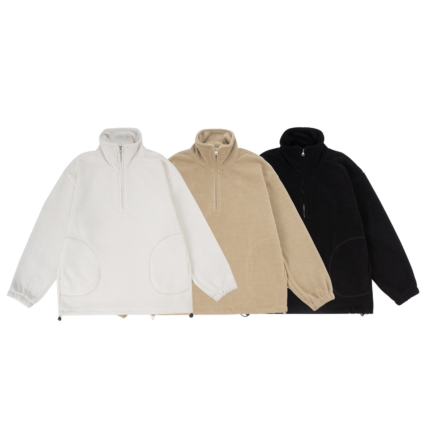 Retro Vibe Simple Heavy Industry Fleece Pullover