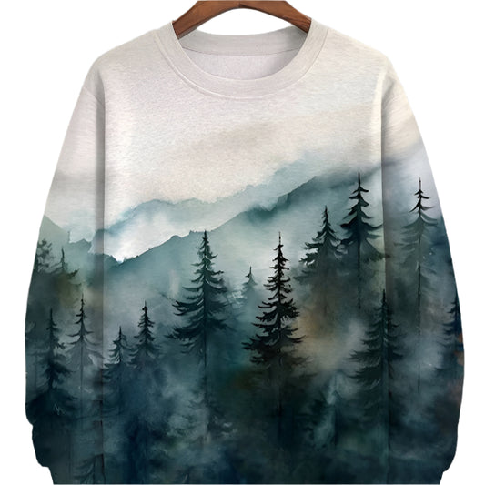 Round Neck Long-sleeved Sweater 3D Printed