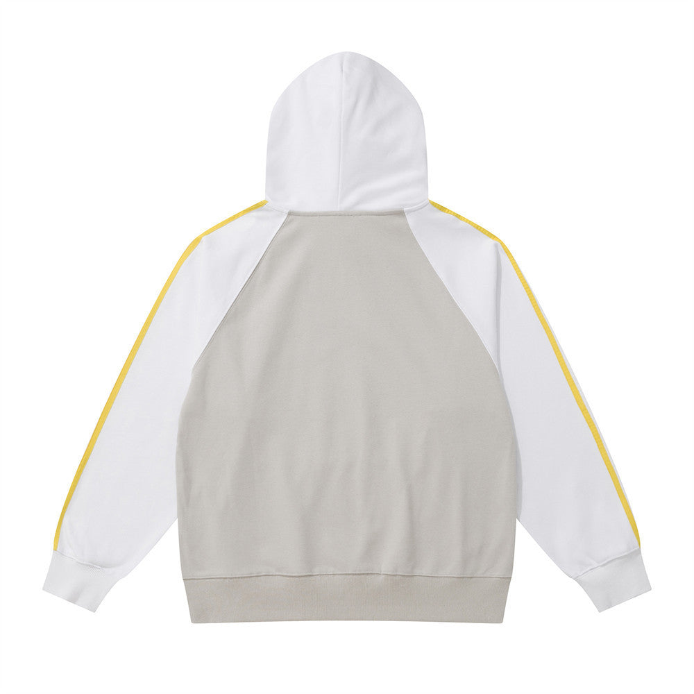 Creative Letters Embroidery Color Stitching Hoodie