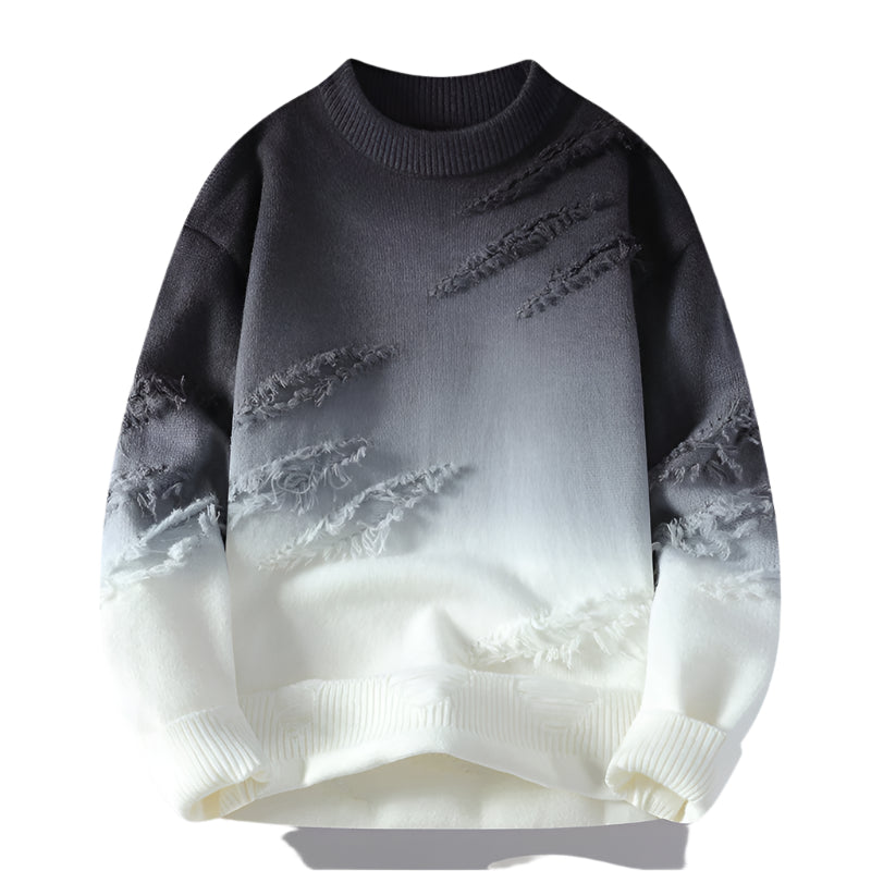 Round Neck Pullover Personalized Gradient Sweater