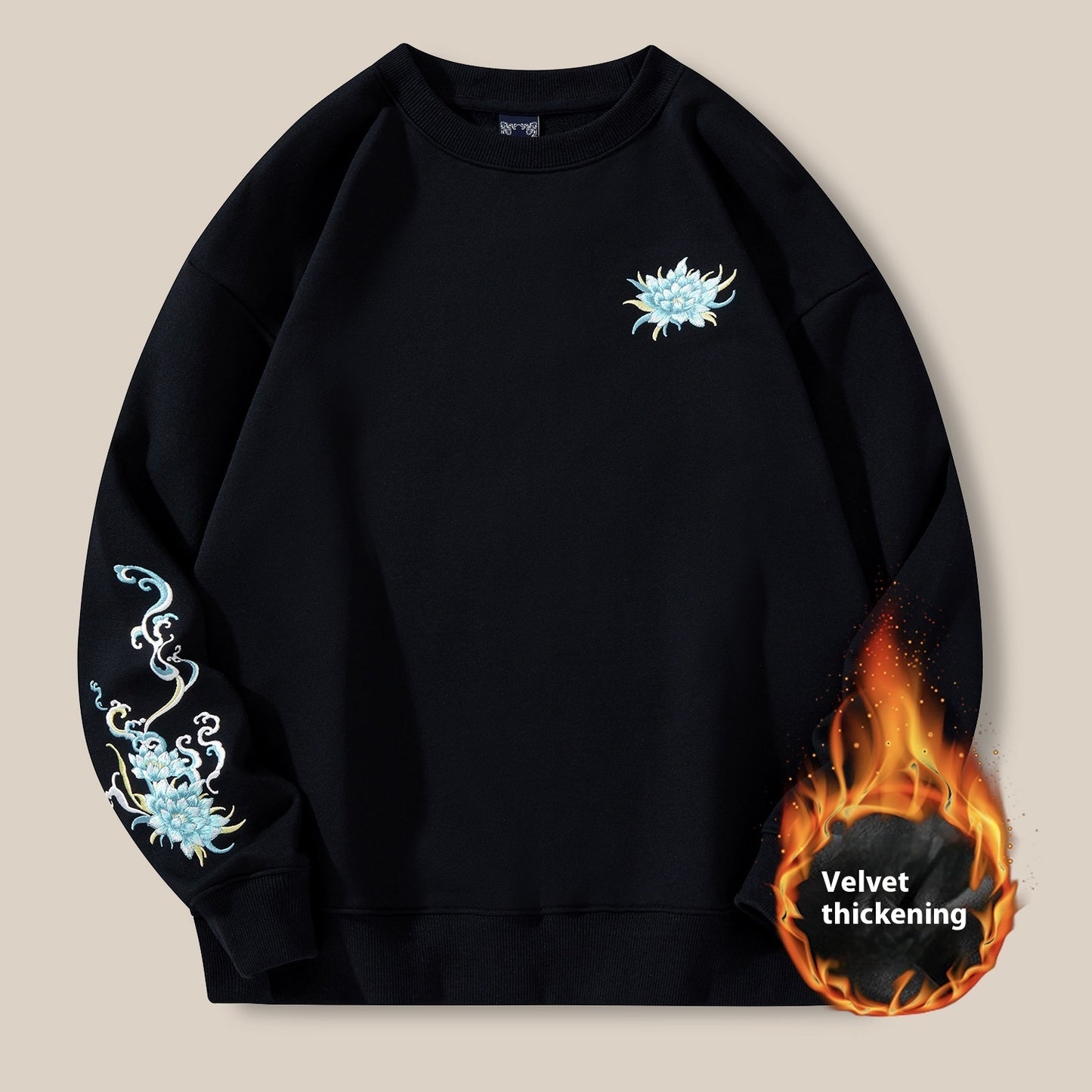 Cotton Loose Embroidery Men's New Hoodie