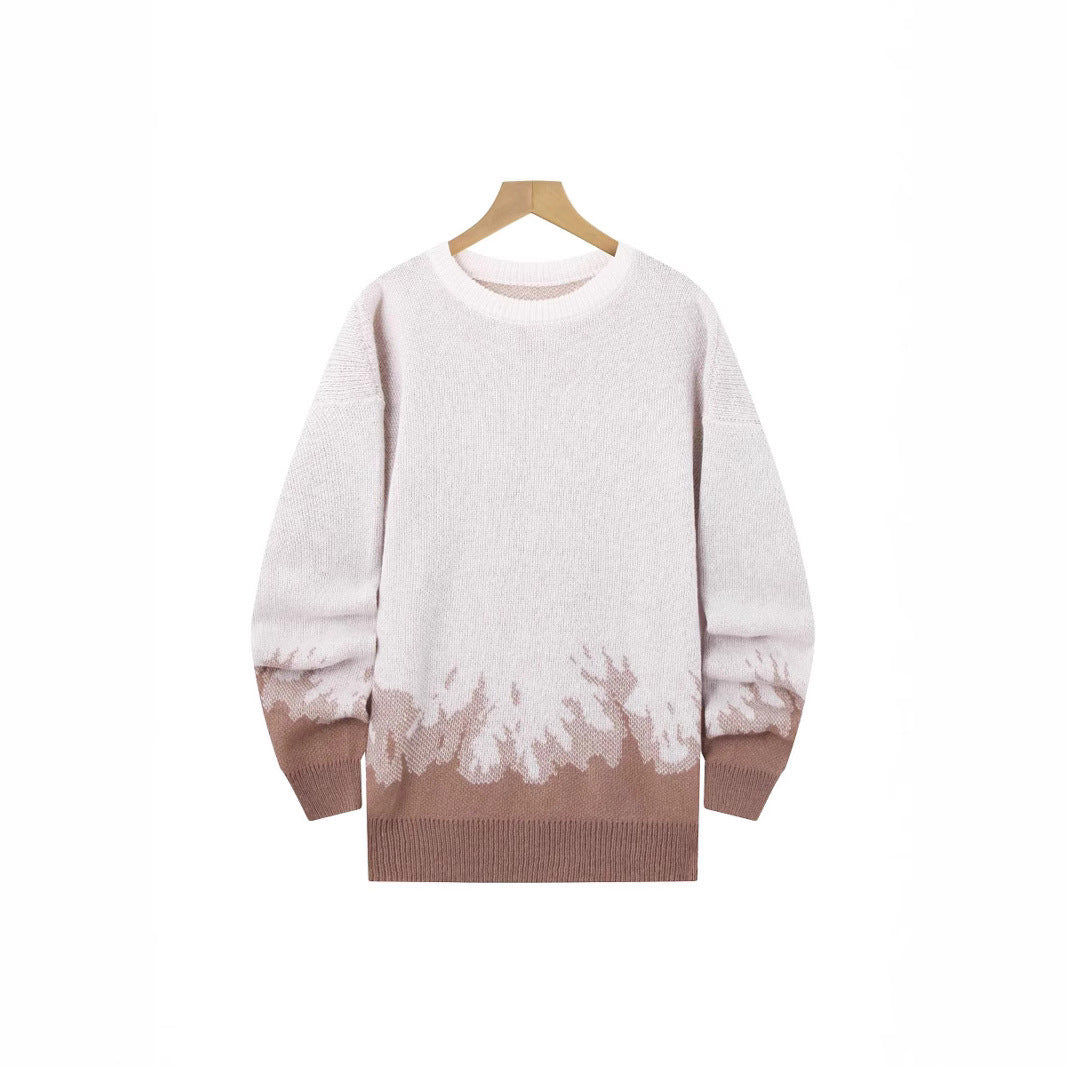 Flame Knitted Sweater Men's Leisure Warm