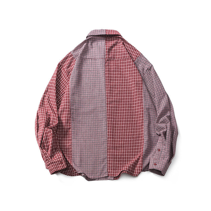 New Patchwork Design Shirt Men's Check