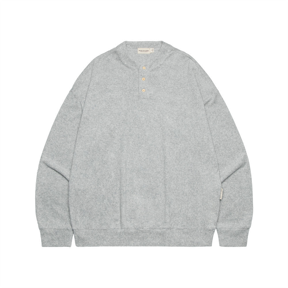 Men's Loose Versatile Buttons Half-open Collar Sweater