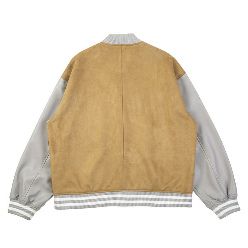 Fashion Brand Suede Color Matching Coat