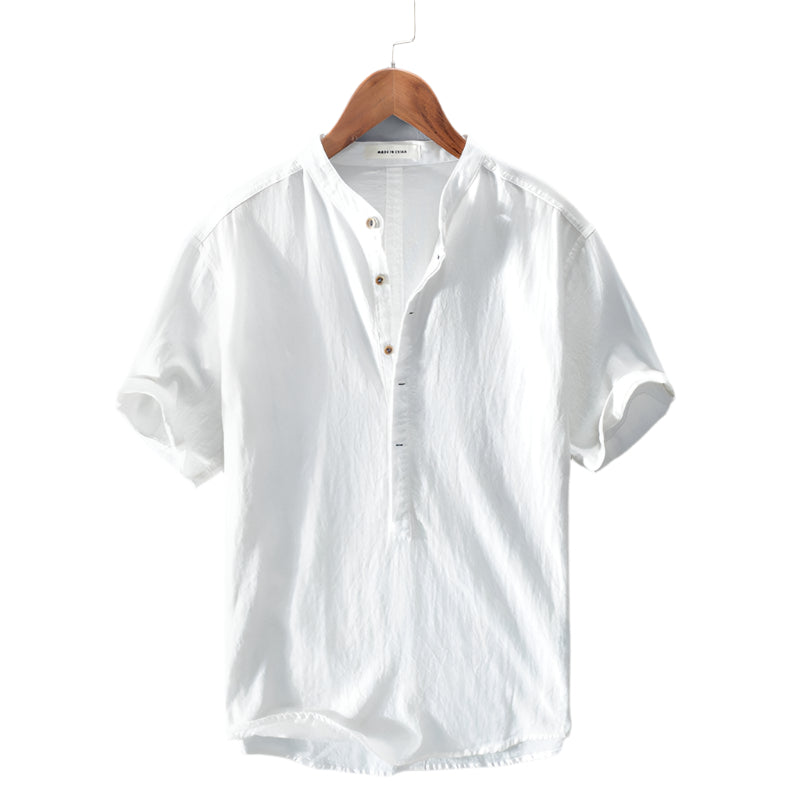 Men's Stand Collar Japanese  Short Sleeve T-shirt