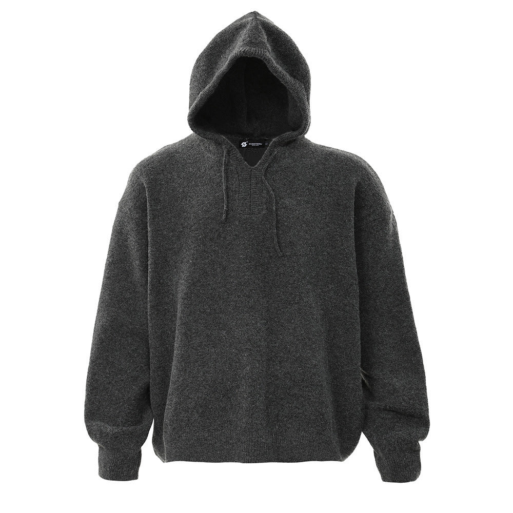 Street Fashion Warm Keeping Solid Color Hoodie Top
