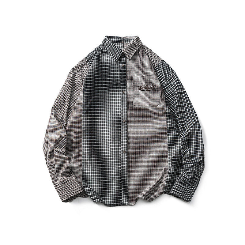New Patchwork Design Shirt Men's Check
