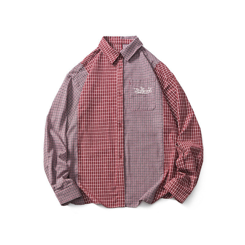 New Patchwork Design Shirt Men's Check