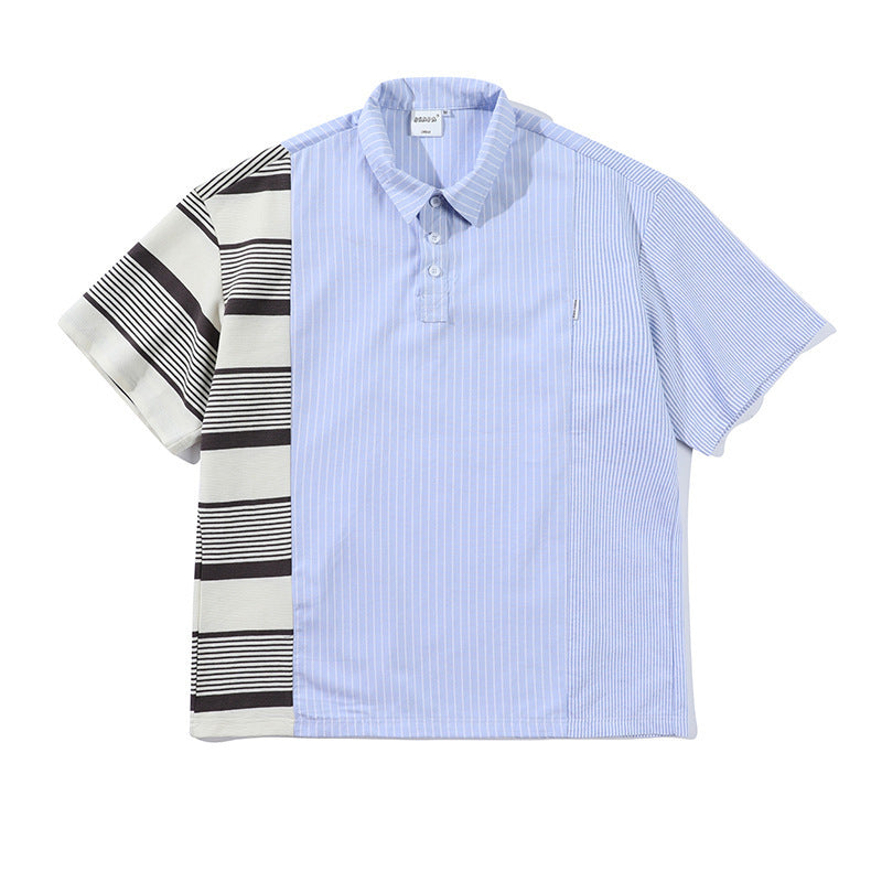 Striped Stitching Casual Shirt