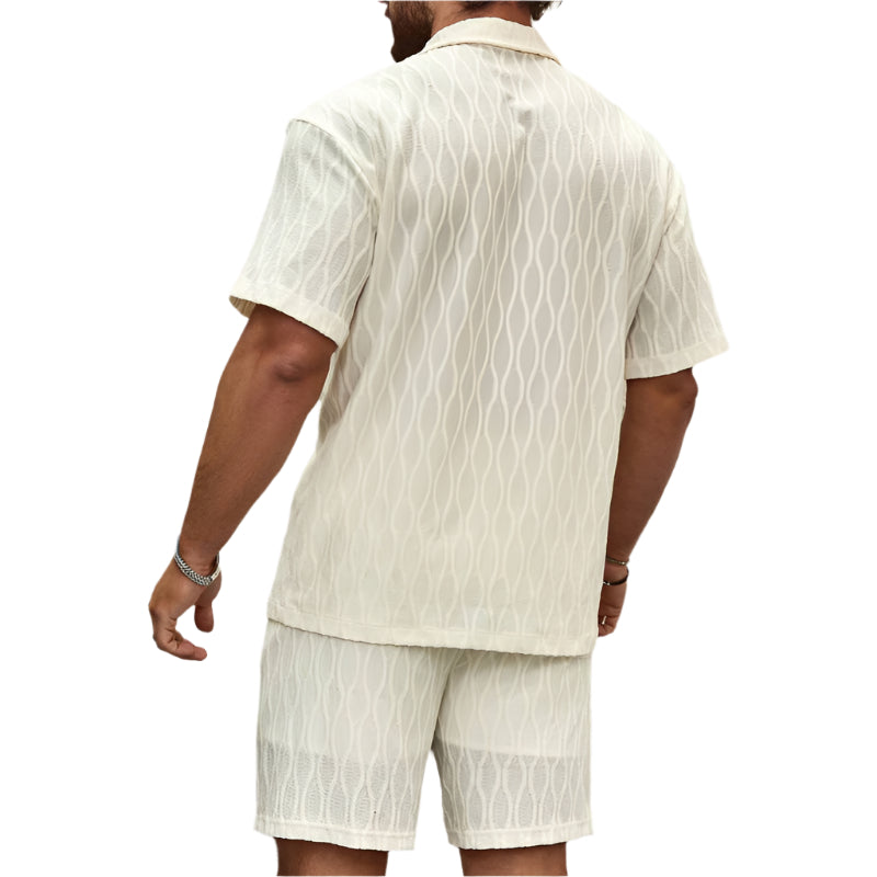 Fashion Mens Clothing Men's Loose Short Sleeve Shirt Shorts Casual Suit
