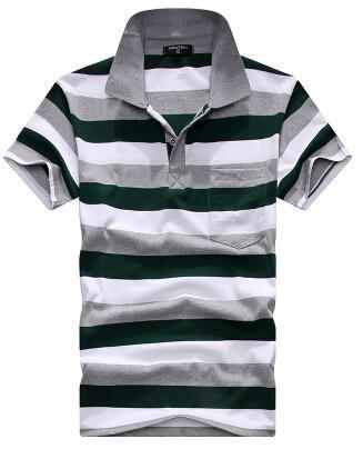 Collar Striped Short Sleeved  Men's T-shirt
