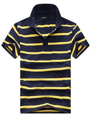 Collar Striped Short Sleeved  Men's T-shirt