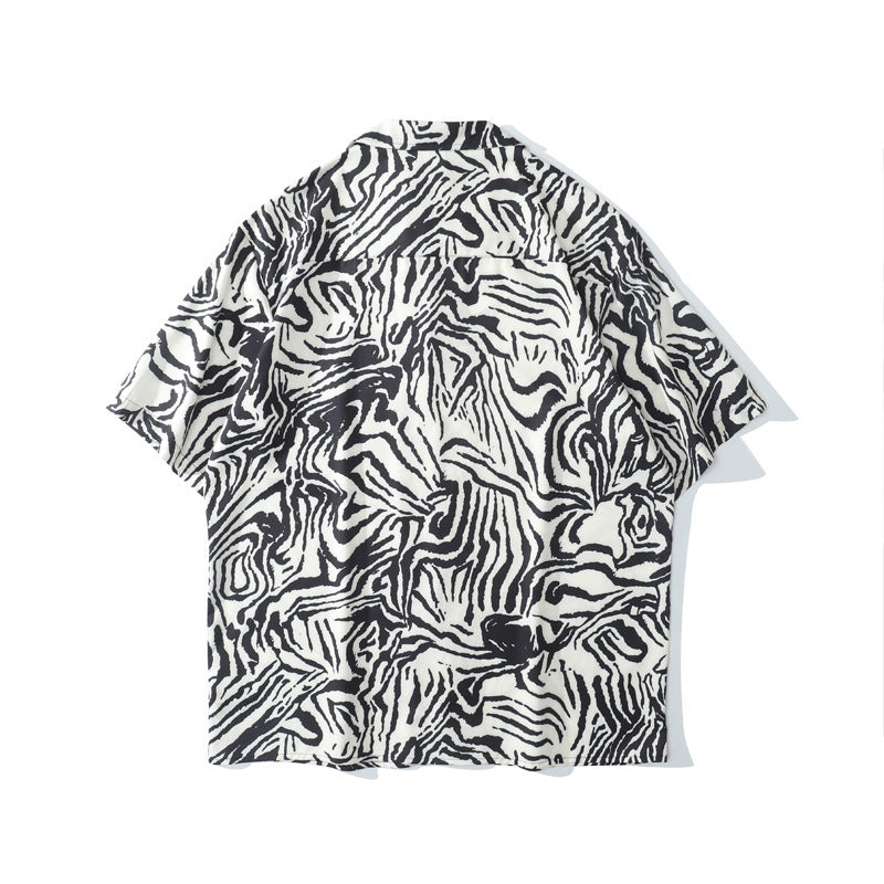 New Style Men's Short-Sleeved Shirt With Full Print