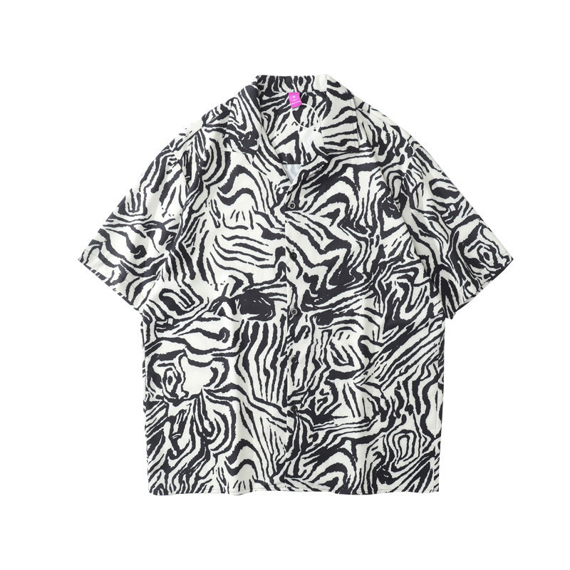 New Style Men's Short-Sleeved Shirt With Full Print