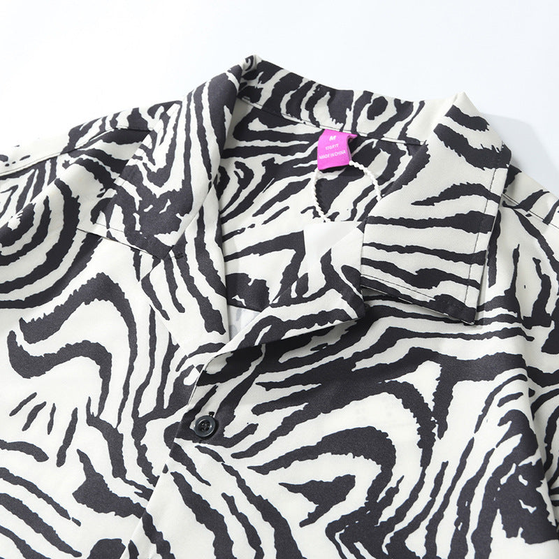 New Style Men's Short-Sleeved Shirt With Full Print