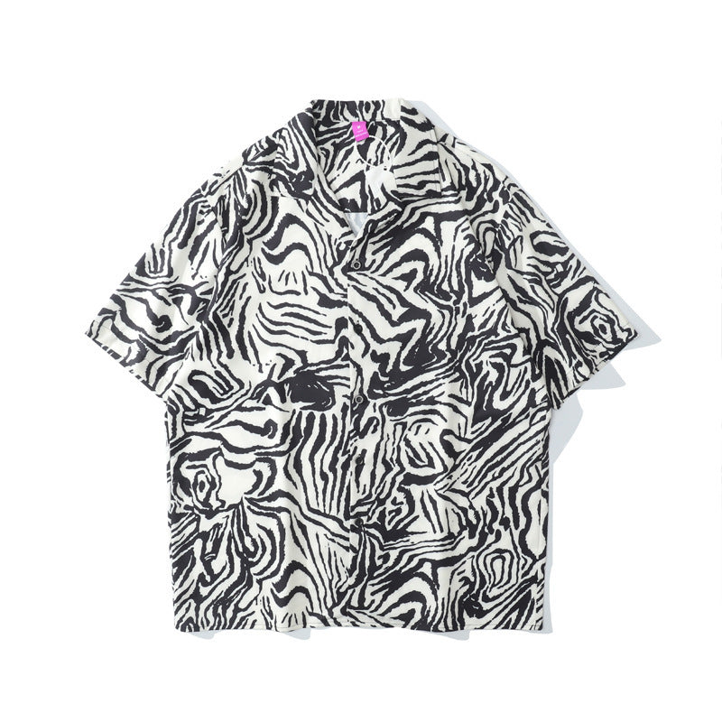 New Style Men's Short-Sleeved Shirt With Full Print