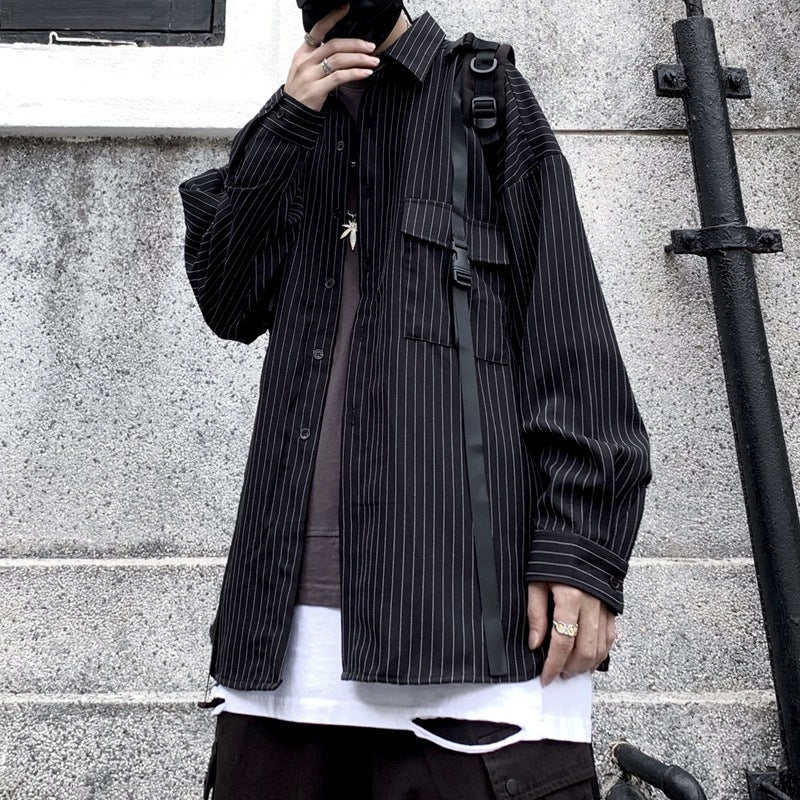 Retro Wild Striped Black Long sleeved Shirt