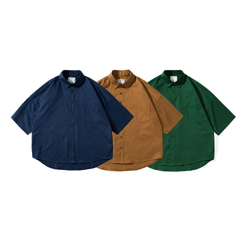 Japanese Retro Loose Tooling Short Sleeves