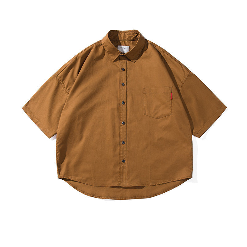 Japanese Retro Loose Tooling Short Sleeves