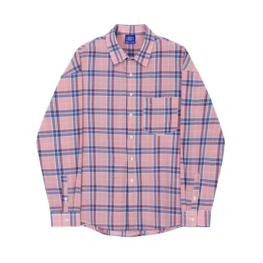 Retro Plaid Style Couple Shirt