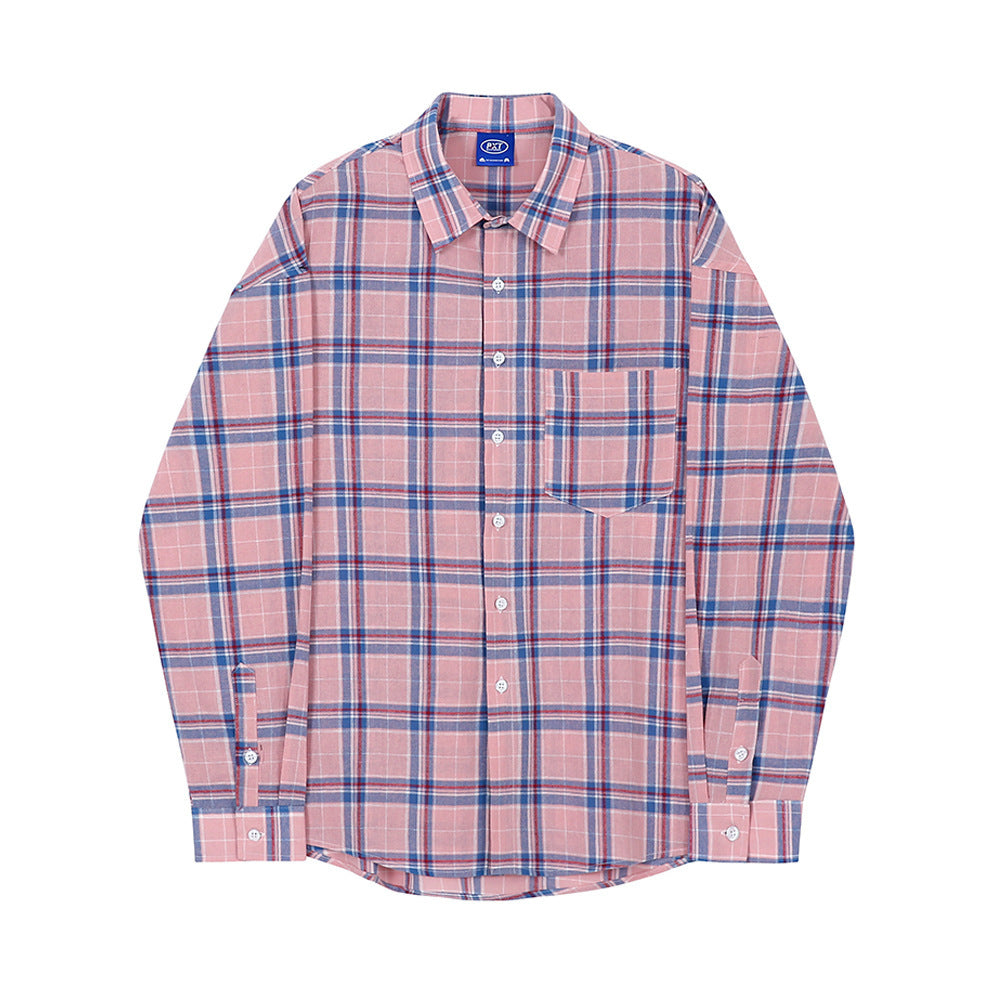Retro Plaid Style Couple Shirt