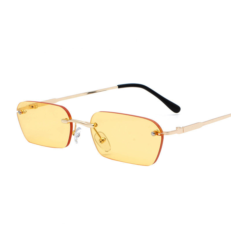 Metal Small Frame Men's Personalized Square Rimless Glasses