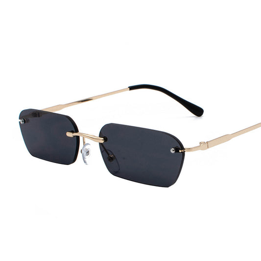 Metal Small Frame Men's Personalized Square Rimless Glasses