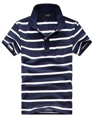 Collar Striped Short Sleeved  Men's T-shirt