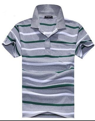 Collar Striped Short Sleeved  Men's T-shirt