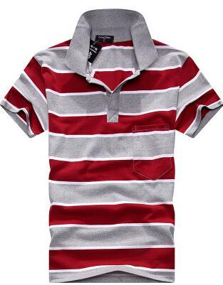 Collar Striped Short Sleeved  Men's T-shirt