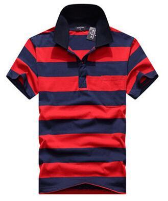 Collar Striped Short Sleeved  Men's T-shirt