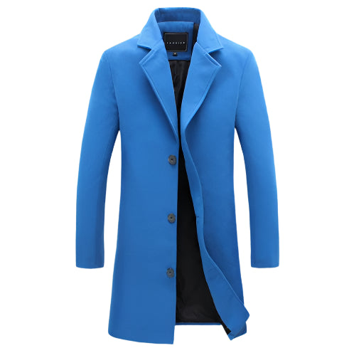 Mens New Solid Color Casual Business Woolen Coats For Winters